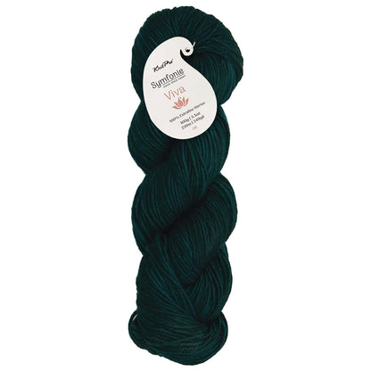 Skein of Symfonie Viva DK merino yarn in Midnight Forest