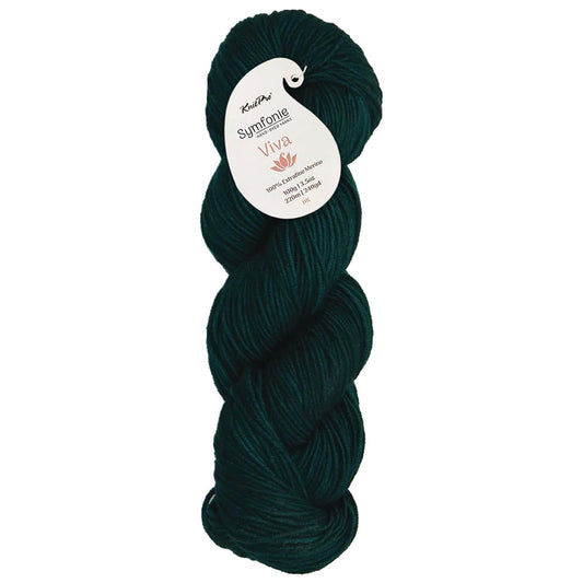 Skein of Symfonie Viva DK merino yarn in Midnight Forest