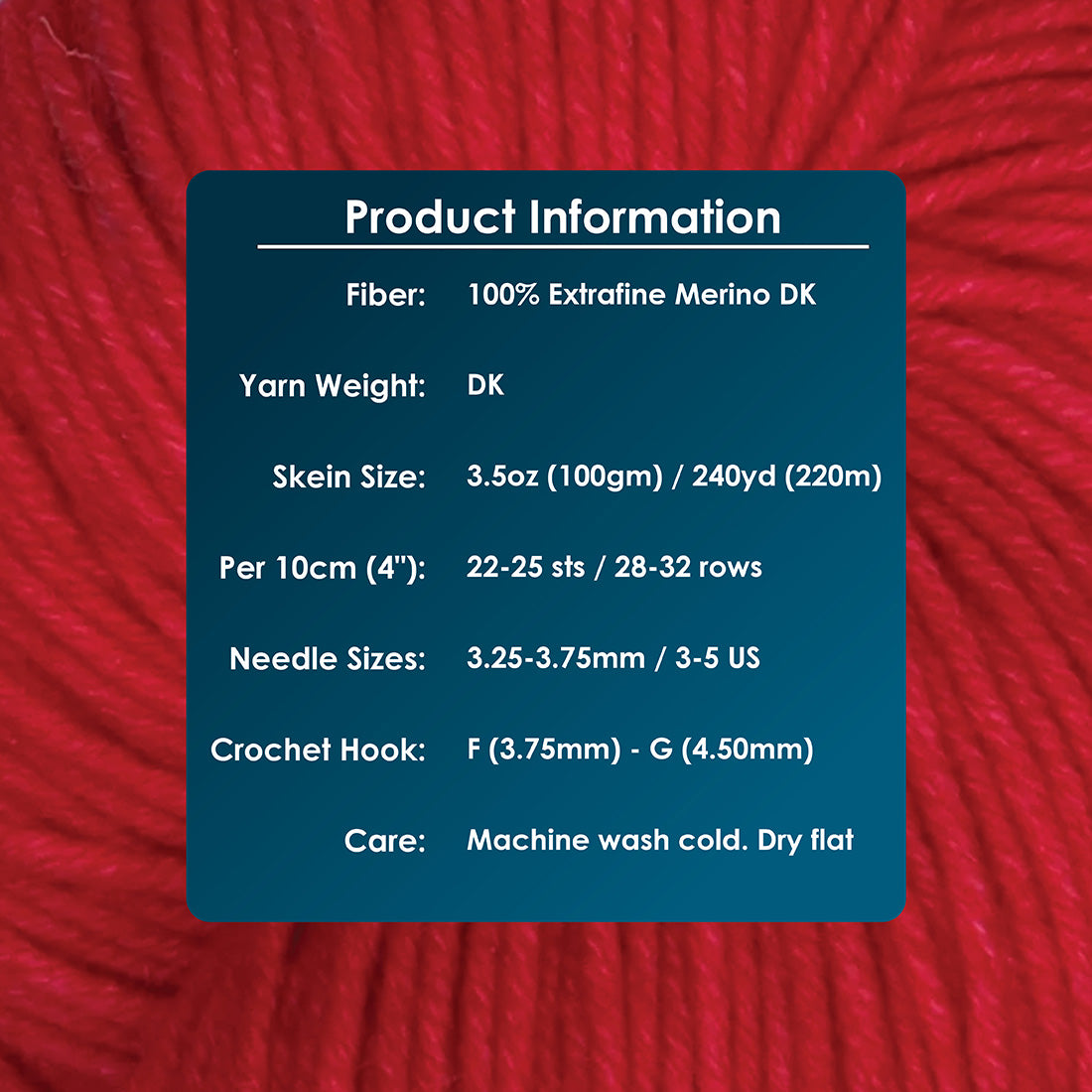 Skein of Symfonie Viva DK merino yarn in Bandana Red