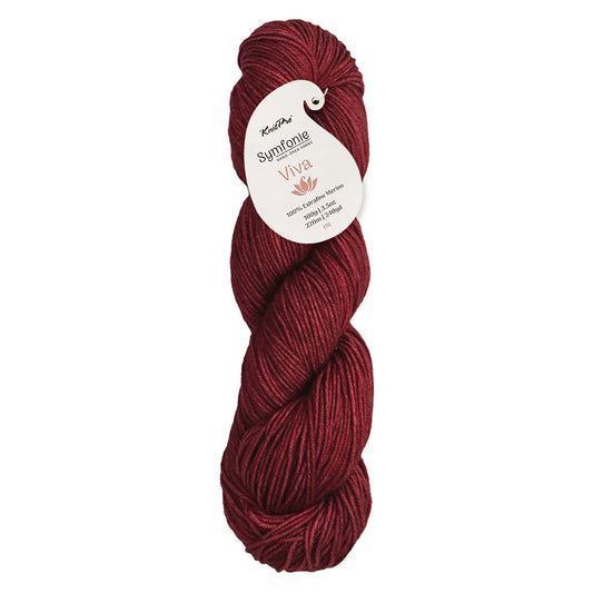 Skein of Symfonie Viva DK merino yarn in Dried Chiles