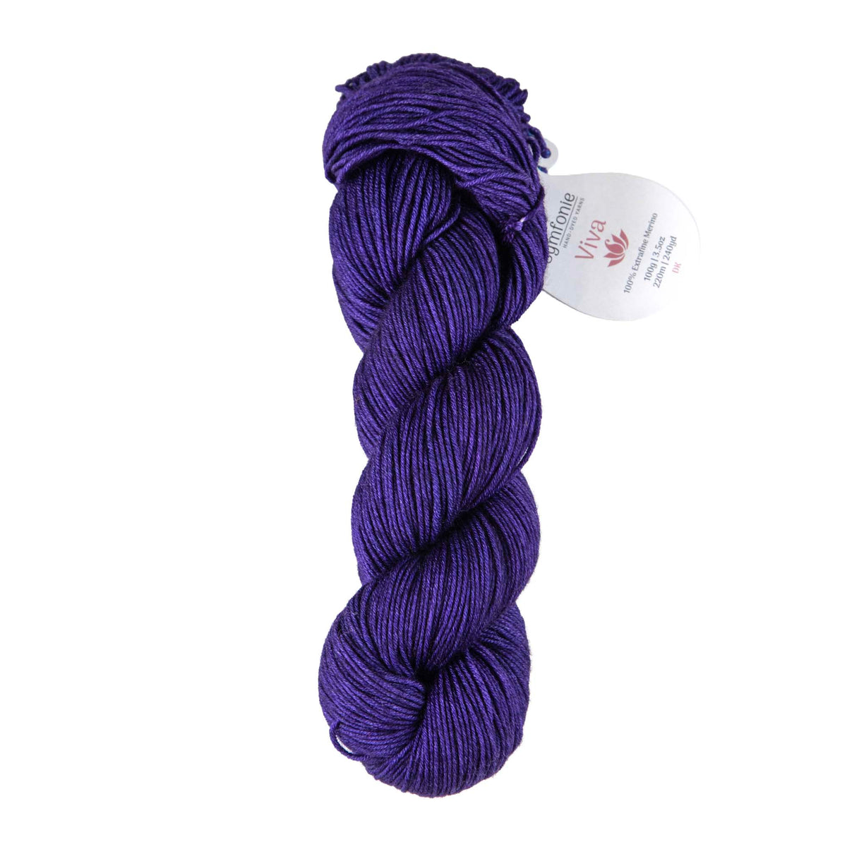 Skein of Symfonie Viva DK merino yarn in Java Plum