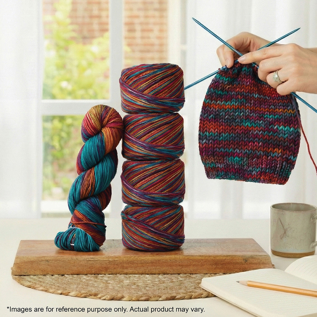 Skein of Symfonie Viva DK merino yarn in Party Lights