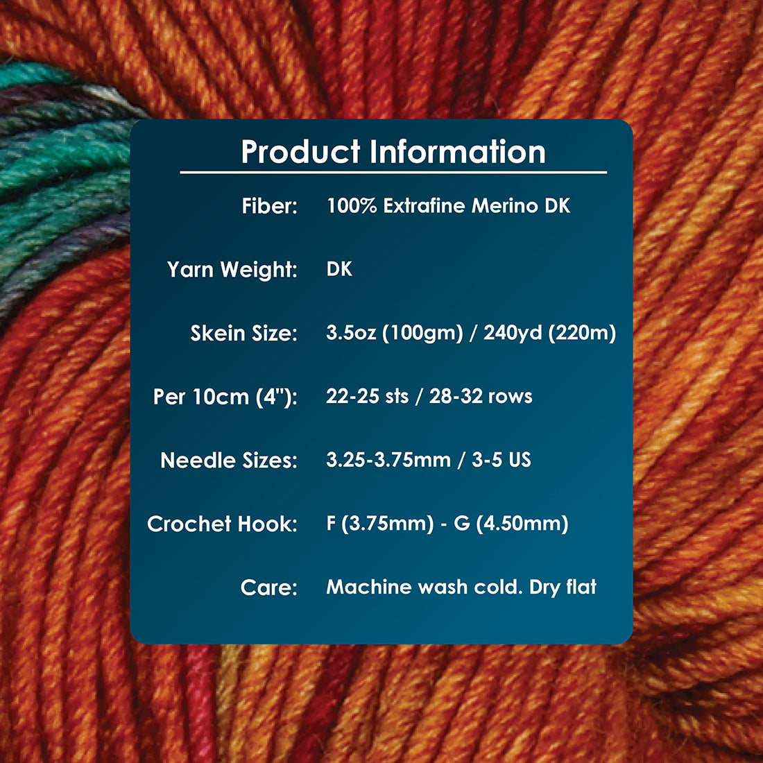 Skein of Symfonie Viva DK merino yarn in Party Lights