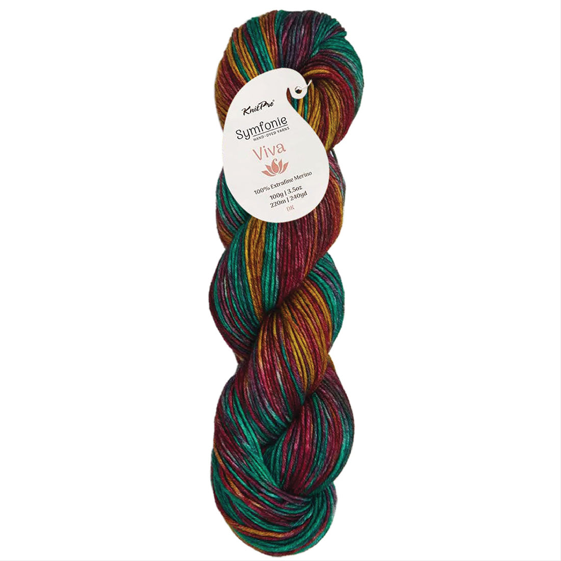 Skein of Symfonie Viva DK merino yarn in Party Lights