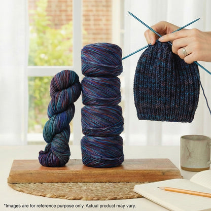 Skein of Symfonie Viva DK merino yarn in Tropical Seascape