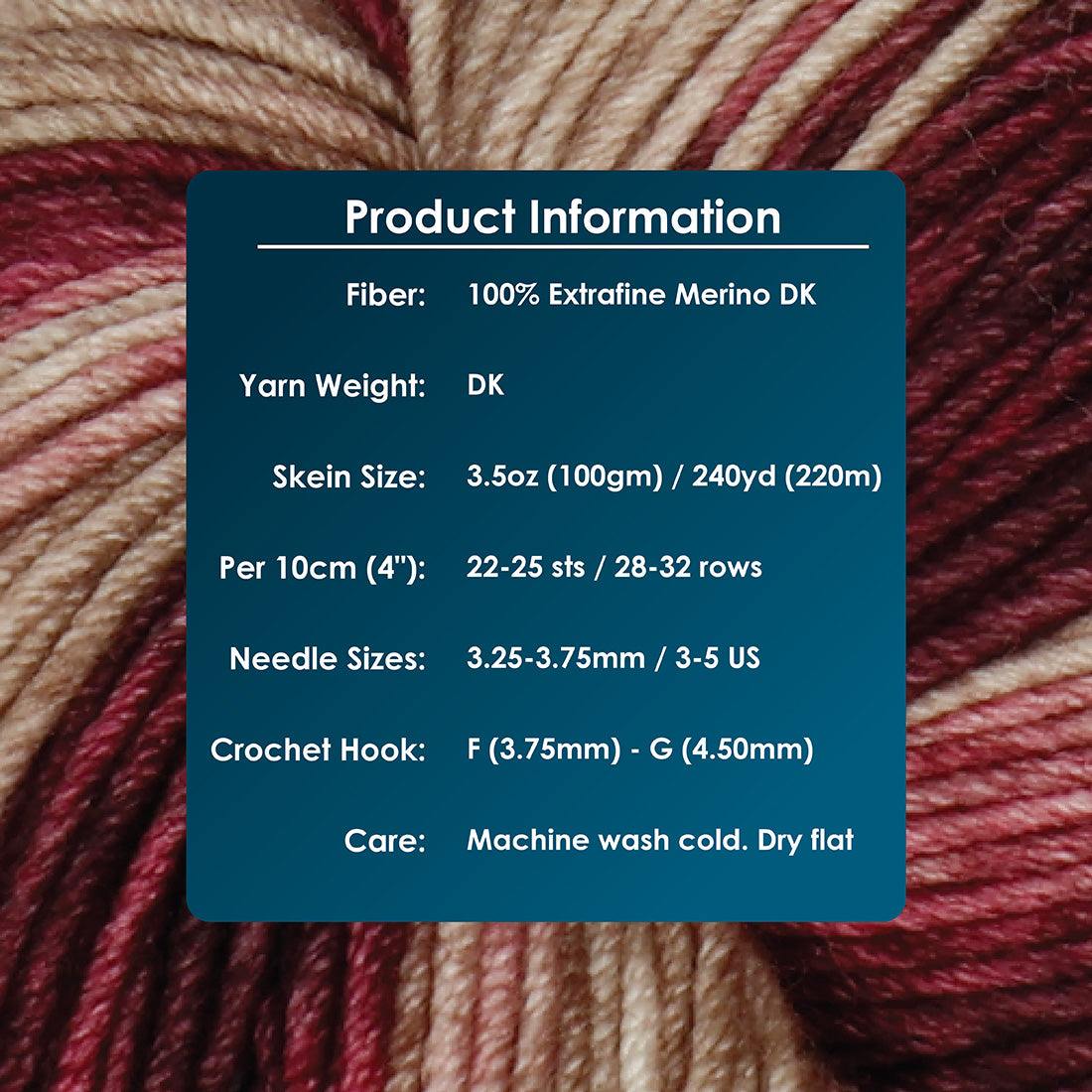 Skein of Symfonie Viva DK merino yarn in Cafe Rose