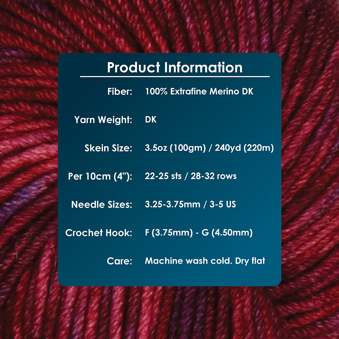 Skein of Symfonie Viva merino DK yarn in Valentine shade
