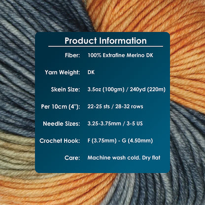 Skein of Symfonie Viva DK merino yarn in New York New York