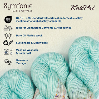 Skein of Symfonie Viva DK merino yarn in Bonnie Blooms