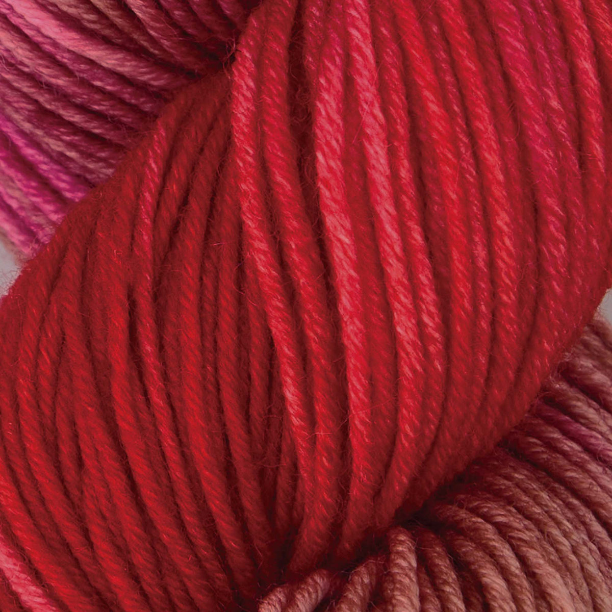 Skein of Symfonie Viva DK merino yarn in Rhubarb