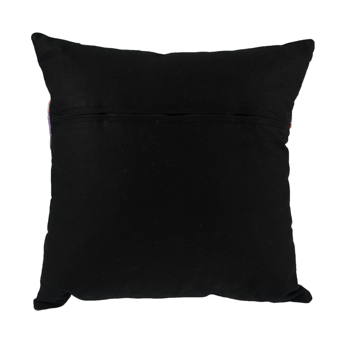Black cotton cushion back with zip
