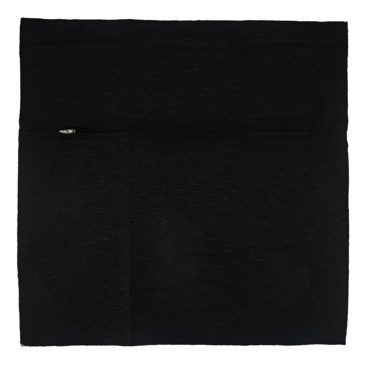 Black cotton cushion back with zip