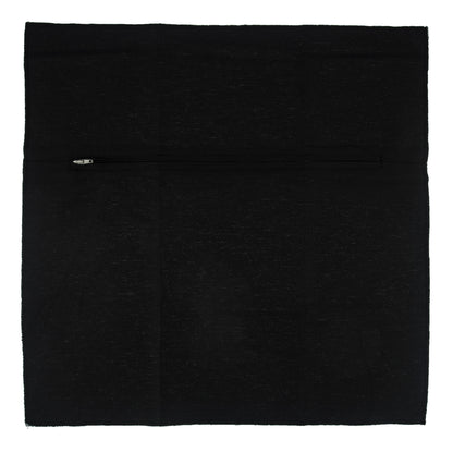 Black cotton cushion back with zip