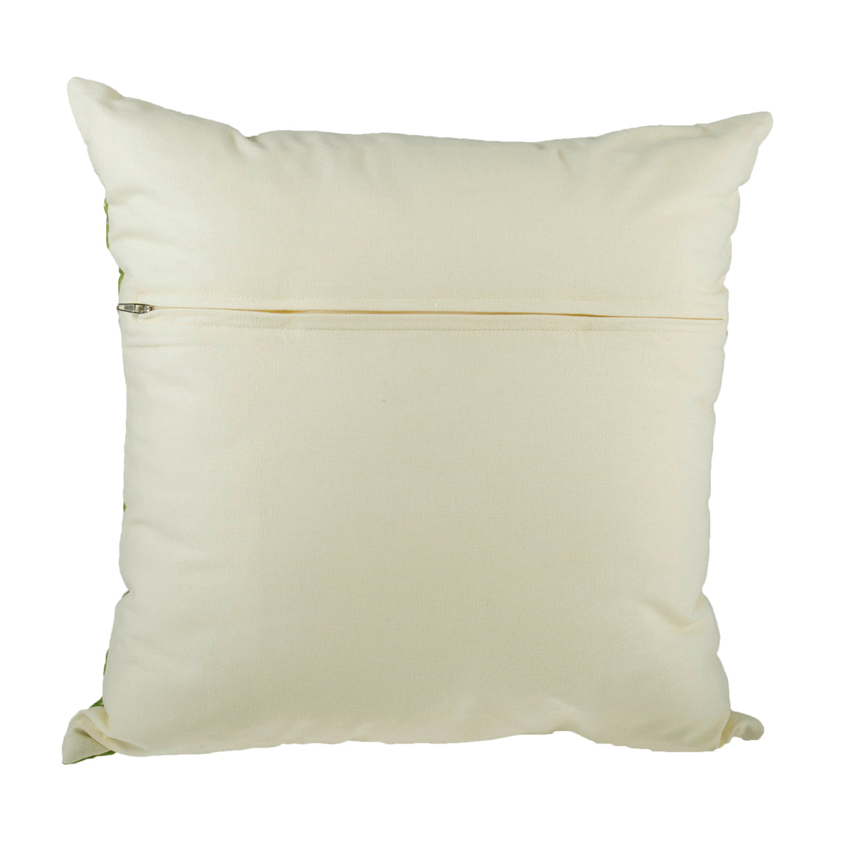 Cream cotton cushion back with zip