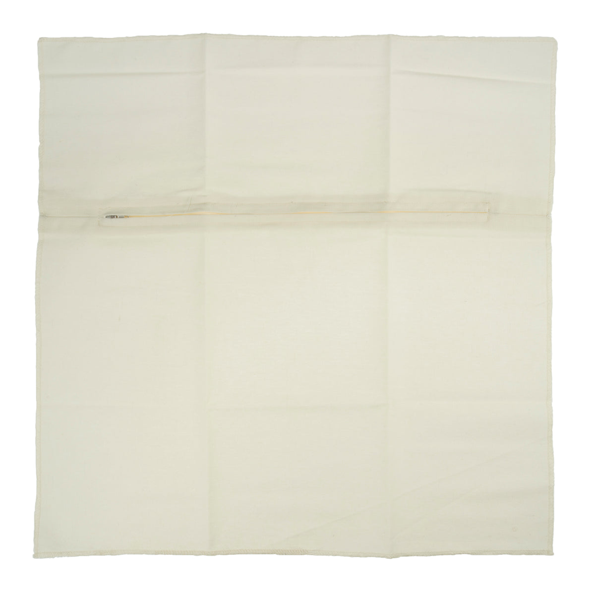Cream cotton cushion back with zip