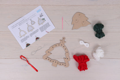 Woven yarn tree decoration kit