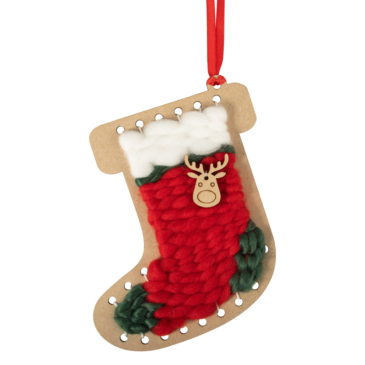 Woven yarn stocking decoration kit