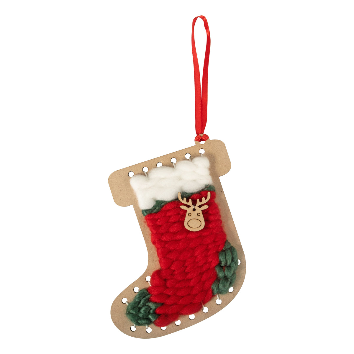 Woven yarn stocking decoration kit