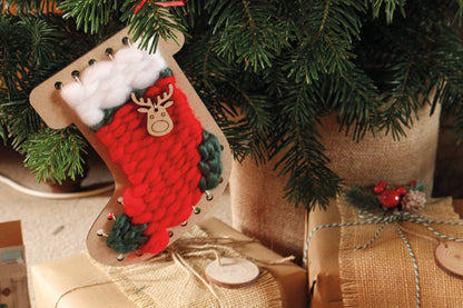 Woven yarn stocking decoration kit