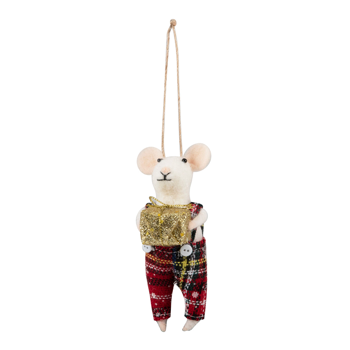 Finished needle felted mice tartan trio from Trimits kit