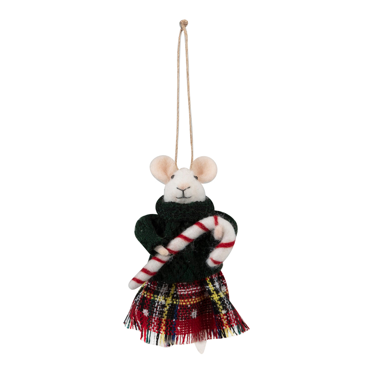 Finished needle felted mice tartan trio from Trimits kit