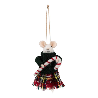 Finished needle felted mice tartan trio from Trimits kit