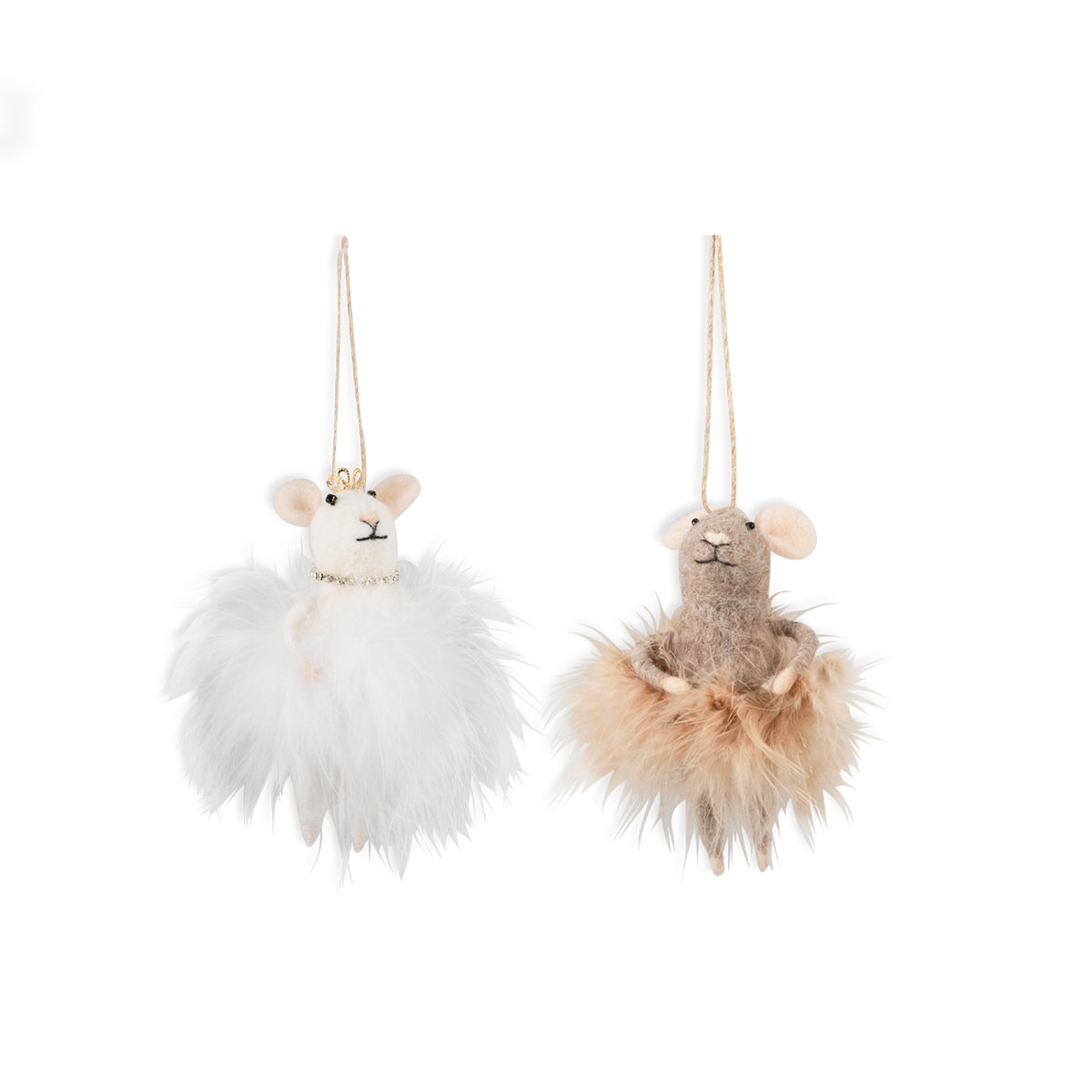 Finished needle felted fairy mice duo from Trimits kit