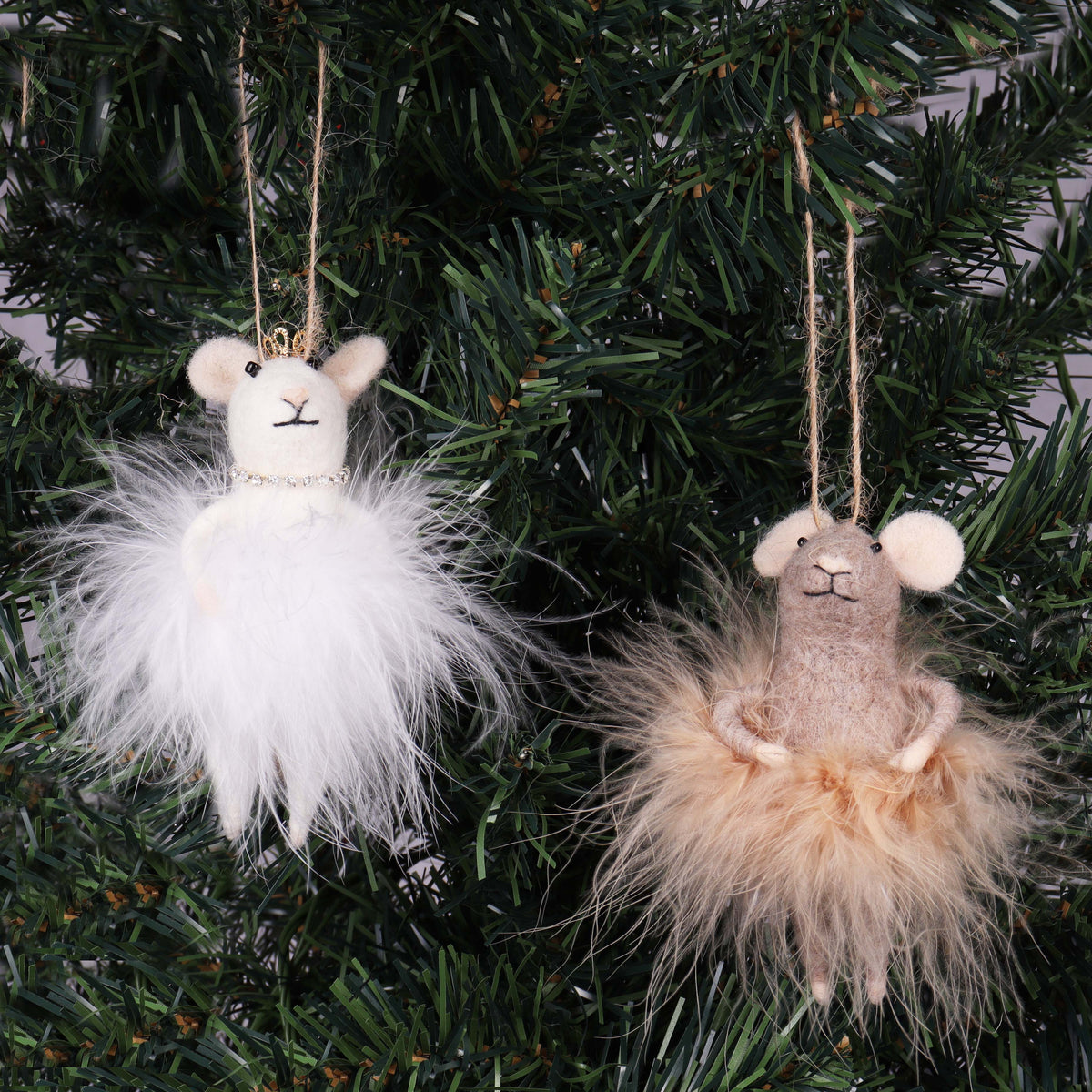 Finished needle felted fairy mice duo from Trimits kit
