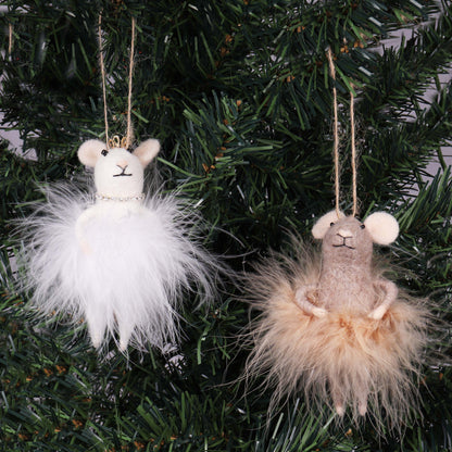 Finished needle felted fairy mice duo from Trimits kit