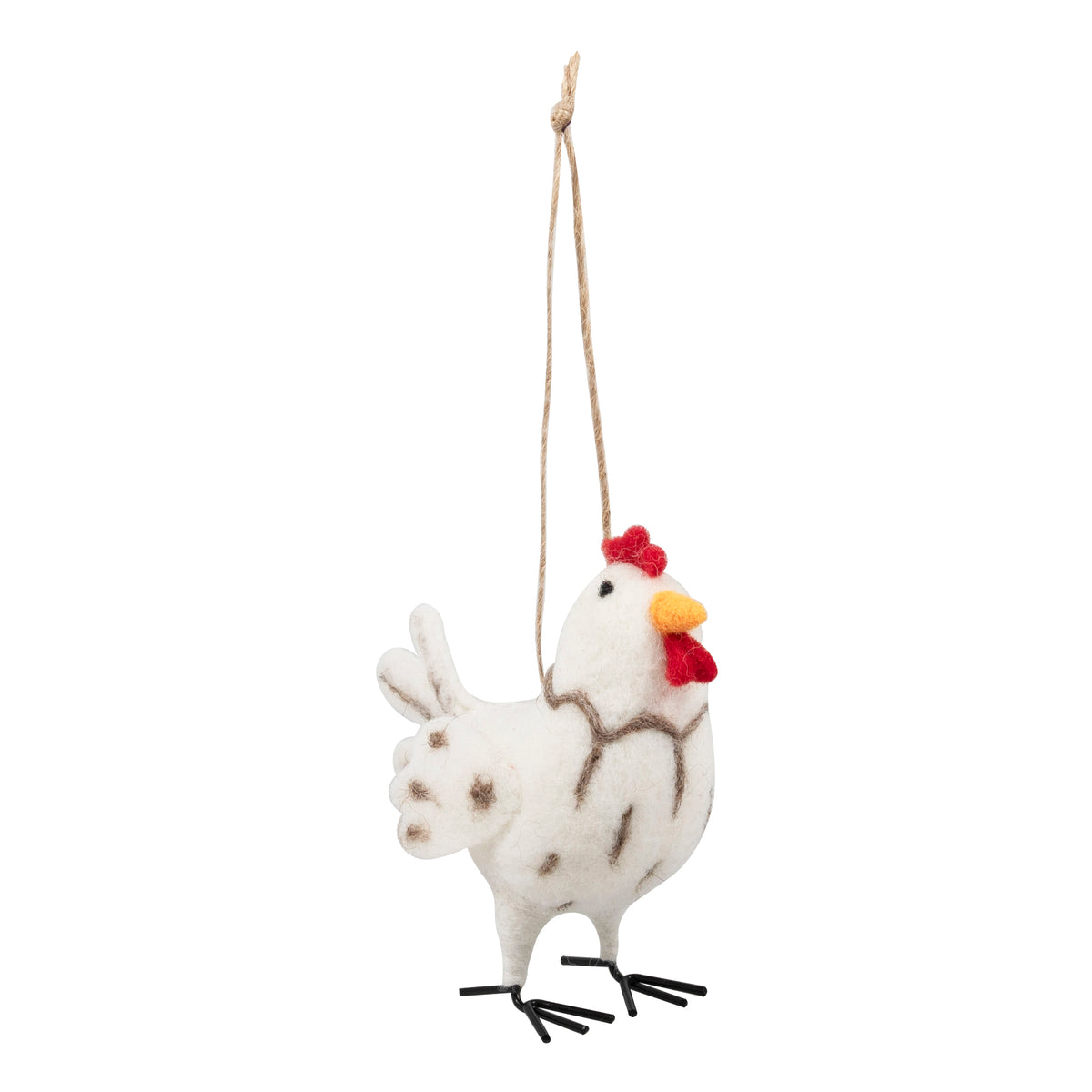 Finished needle felted chicken from Trimits kit