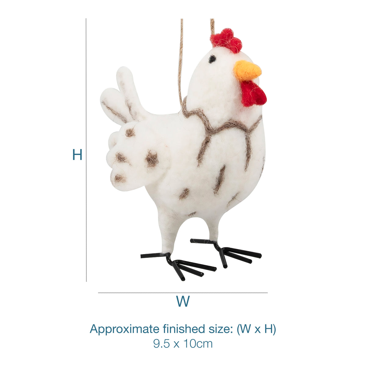 Finished needle felted chicken from Trimits kit