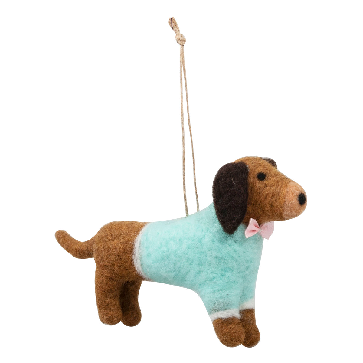 Finished needle felted dachshund from Trimits kit