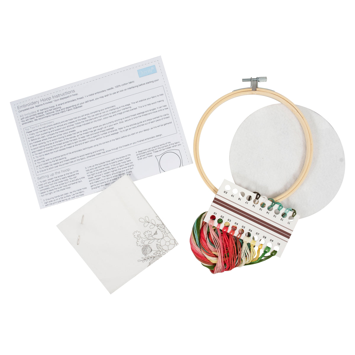 Finished bug embroidery in a 15cm bamboo hoop