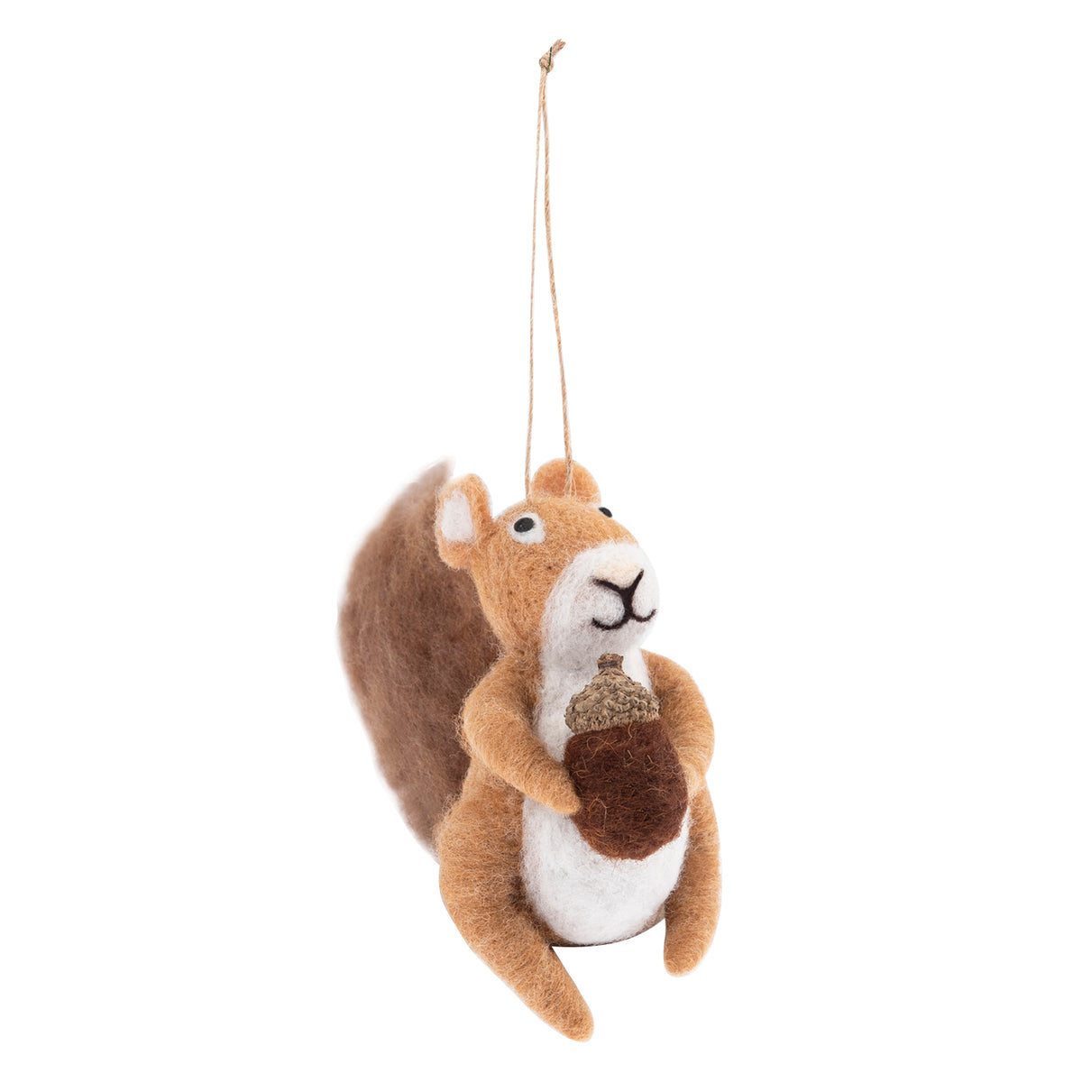 Finished needle felted squirrel decoration from the Trimits kit