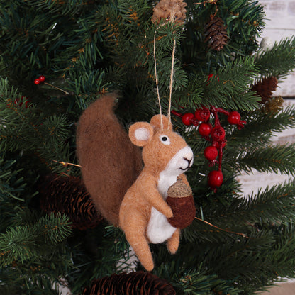 Finished needle felted squirrel decoration from the Trimits kit