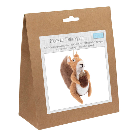 Finished needle felted squirrel decoration from the Trimits kit