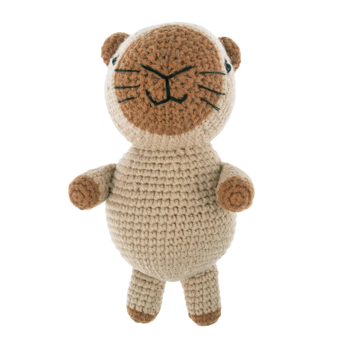 Crocheted amigurumi capybara