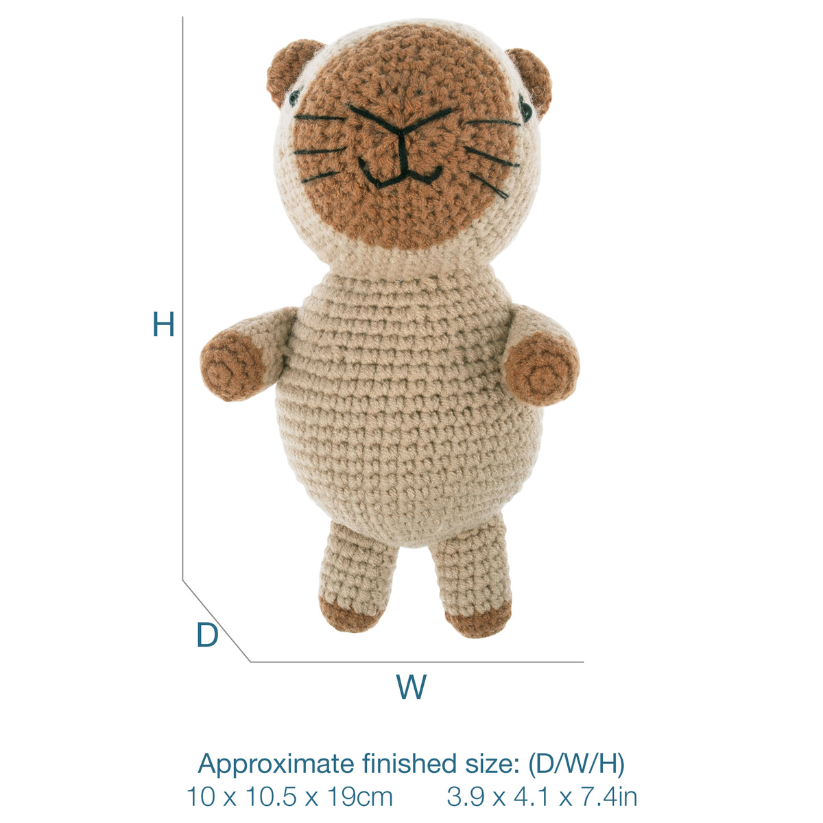 Crocheted amigurumi capybara