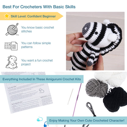 Crocheted amigurumi zebra