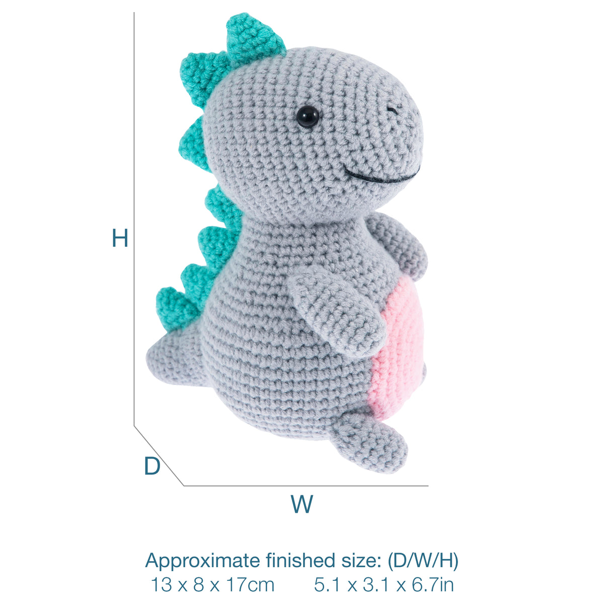Crocheted amigurumi dinosaur