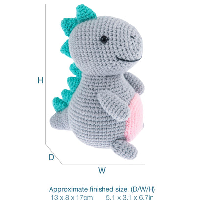 Crocheted amigurumi dinosaur