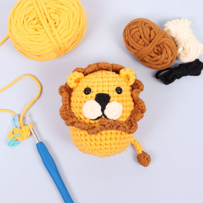 Trimits beginners amigurumi crochet lion kit with finished lion