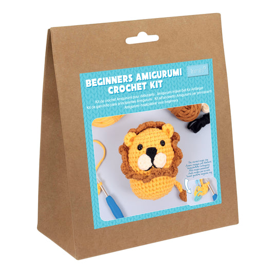Trimits beginners amigurumi crochet lion kit with finished lion