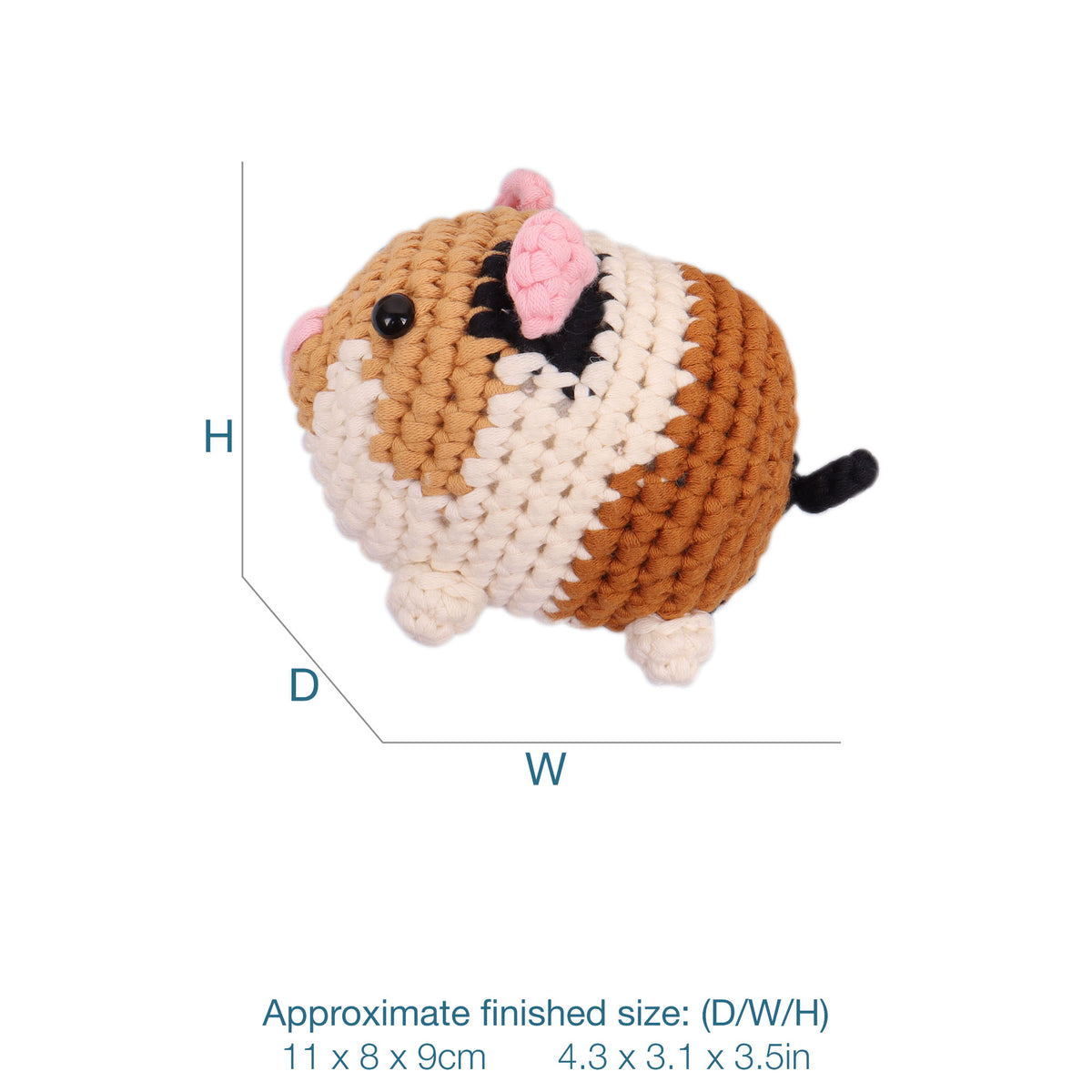 Trimits beginners amigurumi crochet guinea pig kit with finished guinea pig