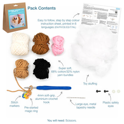 Trimits beginners amigurumi crochet guinea pig kit with finished guinea pig