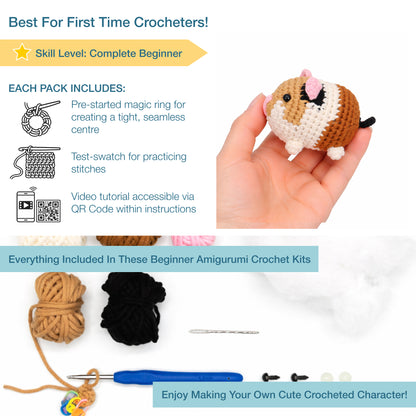 Trimits beginners amigurumi crochet guinea pig kit with finished guinea pig