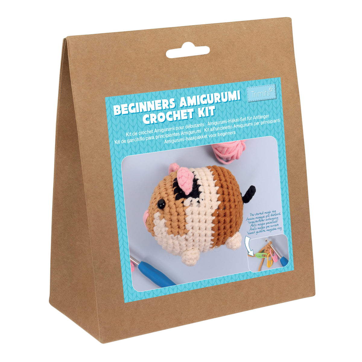 Trimits beginners amigurumi crochet guinea pig kit with finished guinea pig