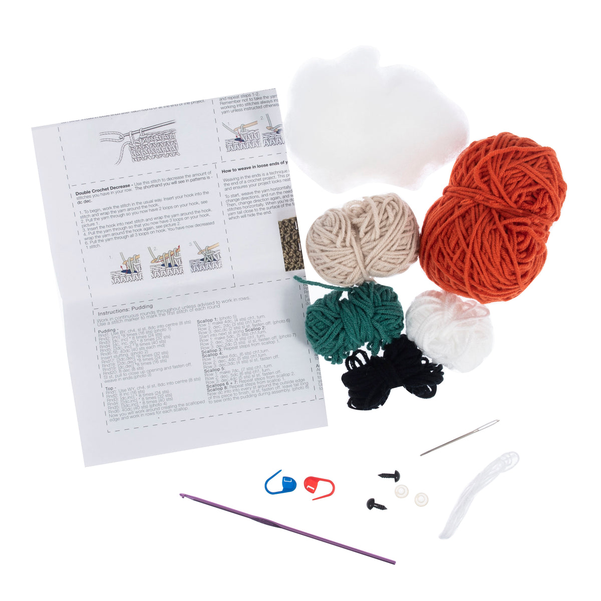 Crocheted amigurumi fox with Trimits crochet kit