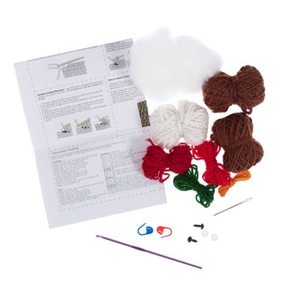 Crocheted Christmas robin and pudding decorations with Trimits kit