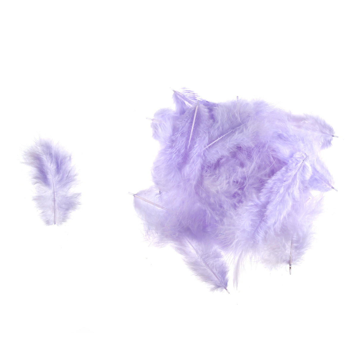 Pack of lilac hen feathers by Trimits